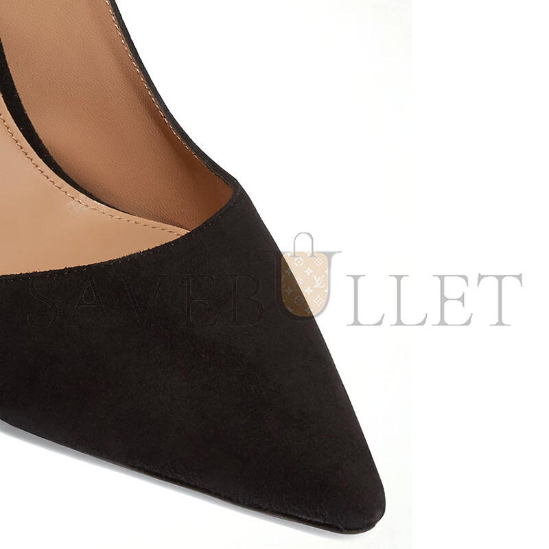 AQUAZZURA BOW TIE 105 SUEDE PUMPS 