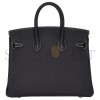 HERMÈS MASTER BIRKIN 25 BLACK CHÈVRE LEATHER BRUSHED PALLADIUM HARDWARE (25*20*13cm) 