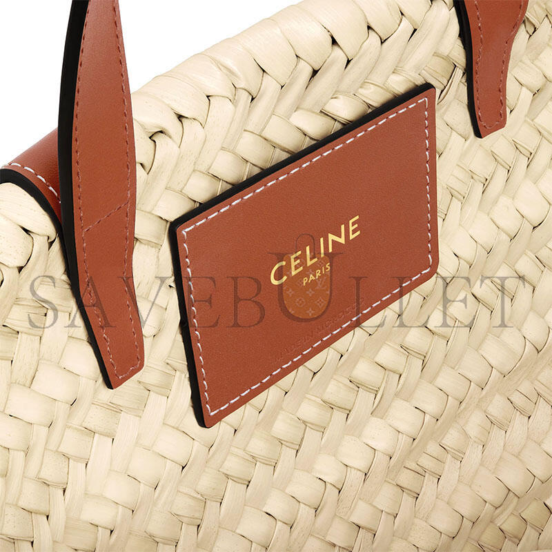 CELINE TEEN CELINE CLASSIC PANIER IN PALM LEAVES AND CALFSKIN 113832CGG.04LU (23*21*15cm) CELINE TEEN CELINE CLASSIC PANIER IN PALM LEAVES AND CALFSKIN 113832CGG.04LU (23*21*15cm)