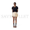 MIU MIU LACE-EFFECT CASHMERE POLO SHIRT NAVY MML03U
