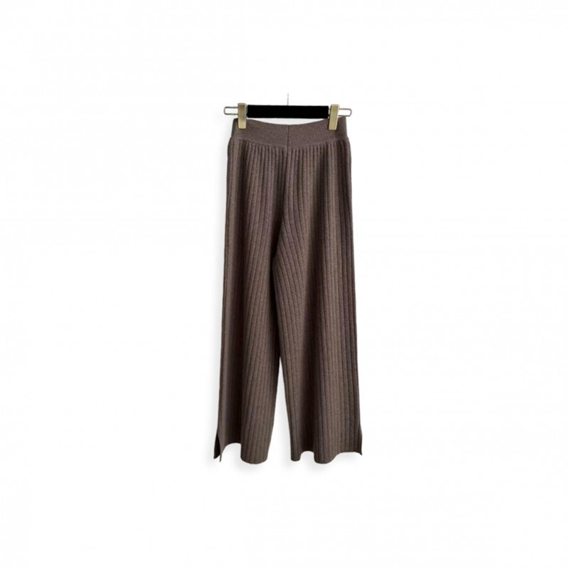 LORO PIANA RIB-KNIT STRAIGHT-LEG TROUSERS 