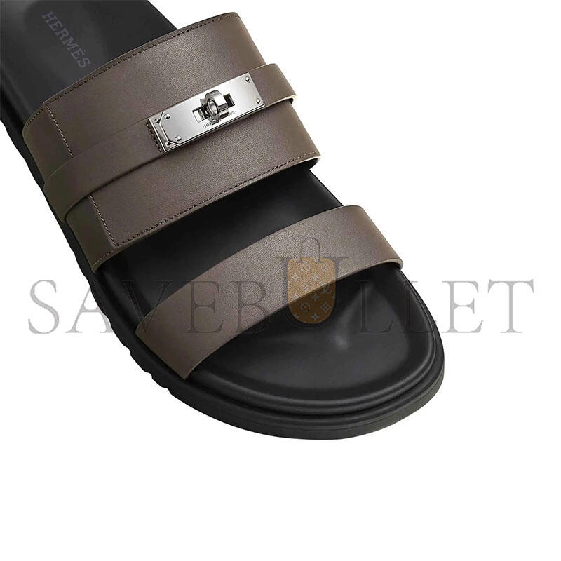 HERMES JACKSON SANDAL IN CALFSKIN WITH PALLADIUM PLATED BUCKLE 