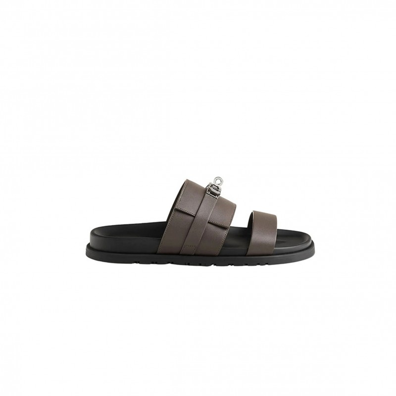 HERMES JACKSON SANDAL IN CALFSKIN WITH PALLADIUM PLATED BUCKLE 