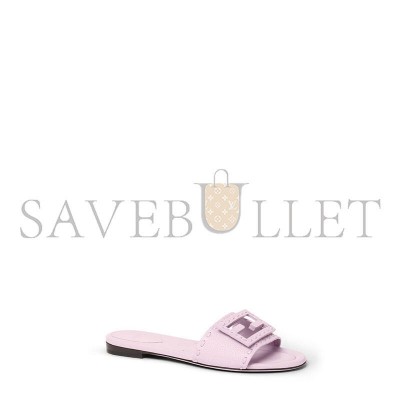 FENDI BAGUETTE LILAC LEATHER SLIDES 8R8136AQY2F0U6M