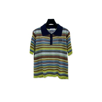 LOEWE STRIPED KNIT POLO SHIRT LOEWE STRIPED KNIT POLO SHIRT