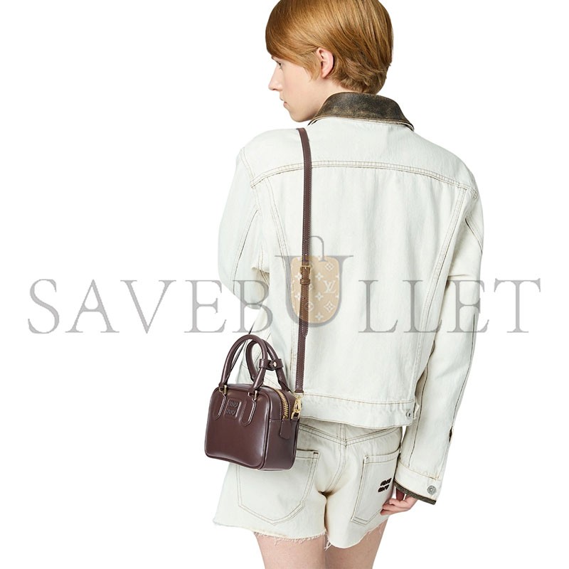 MIU MIU ARCADIE LEATHER HANDBAG 5BB123 (19*13*6cm) MIU MIU ARCADIE LEATHER HANDBAG 5BB123 (19*13*6cm)