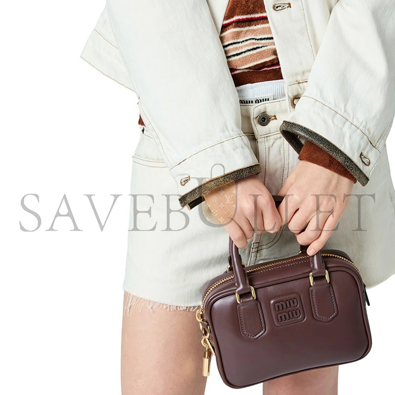 MIU MIU ARCADIE LEATHER HANDBAG 5BB123 (19*13*6cm) MIU MIU ARCADIE LEATHER HANDBAG 5BB123 (19*13*6cm)