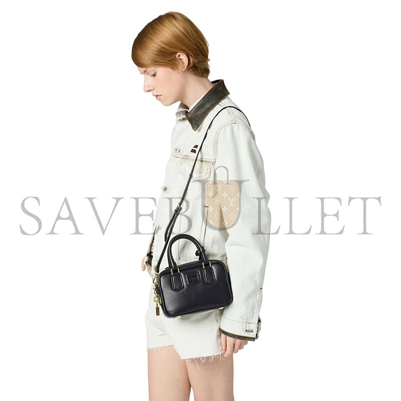 MIU MIU ARCADIE LEATHER HANDBAG 5BB123 (19*13*6cm) MIU MIU ARCADIE LEATHER HANDBAG 5BB123 (19*13*6cm)