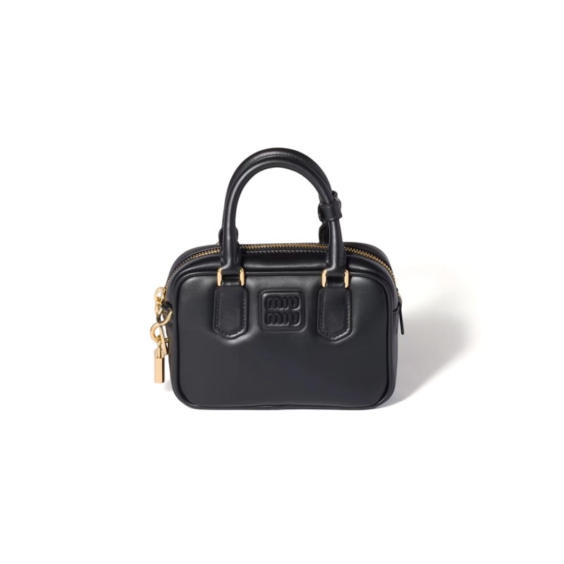 MIU MIU ARCADIE LEATHER HANDBAG 5BB123 (19*13*6cm) MIU MIU ARCADIE LEATHER HANDBAG 5BB123 (19*13*6cm)