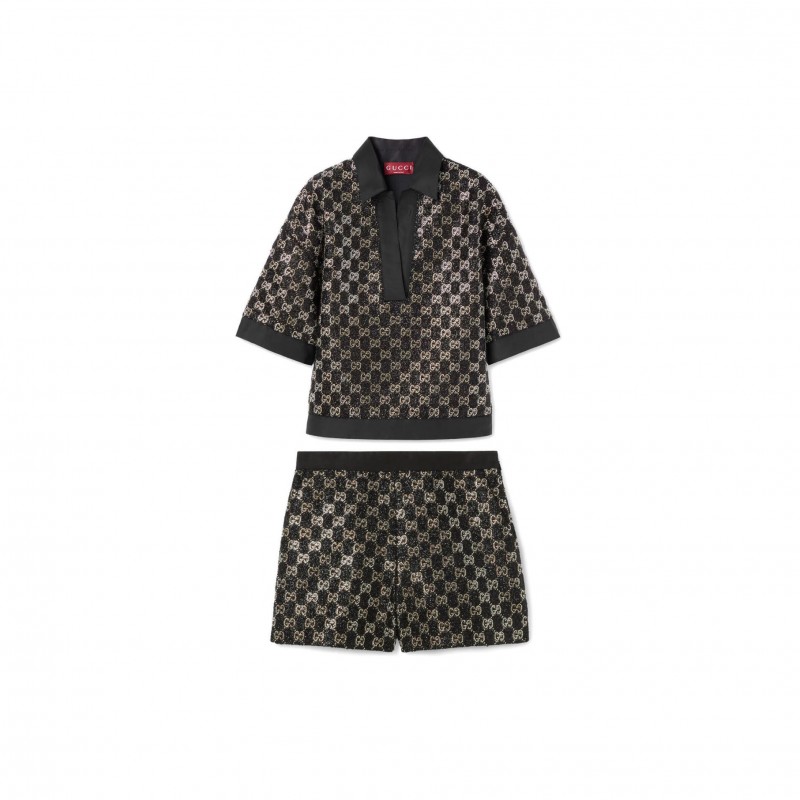 GUCCI WOOL TWEED LAMÉ SUIT 846682