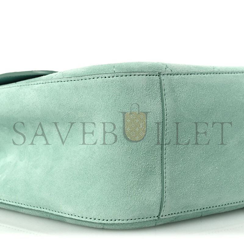 CHANEL SUEDE CALFSKIN SMALL SOUPLISSIMO MAXI FLAP GREEN (33*18*10cm) 
