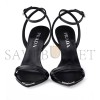 PRADA BRUSHED LEATHER HEELED SANDALS 
