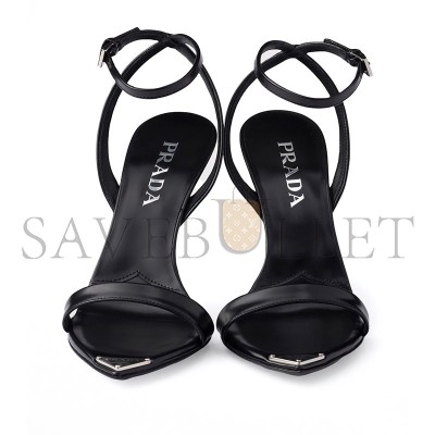 PRADA BRUSHED LEATHER HEELED SANDALS PRADA BRUSHED LEATHER HEELED SANDALS