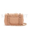 CHANEL LIGHT BEIGE QUILTED LAMBSKIN RECTANGULAR MINI CLASSIC FLAP GOLD HARDWAR AS1116 (20*12*6cm)
