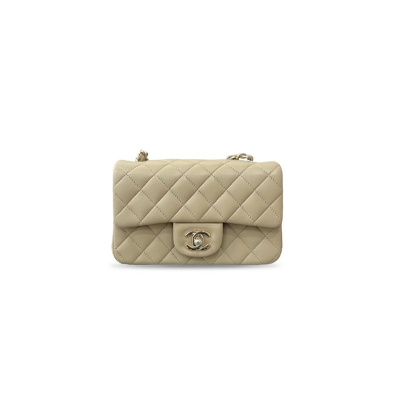 CHANEL MINI CLASSIC FLAP GOLD HARDWAR AS1116 (20*12*6cm)
