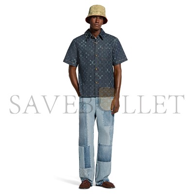 LOUIS VUITTON MONOGRAM DENIM SHORT-SLEEVED SHIRT 1AK7C6