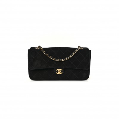 CHANEL SUEDE CALFSKIN SMALL SOUPLISSIMO MAXI FLAP BLACK (33*18*10cm)