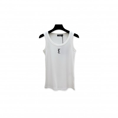 YSL EMBROIDERED RIBBED VEST YSL EMBROIDERED RIBBED VEST