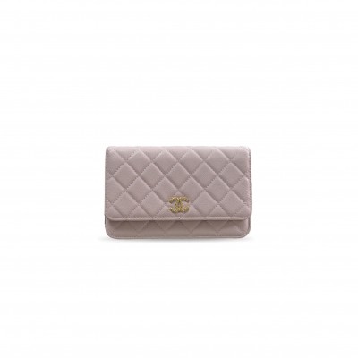 CHANEL WALLET ON CHAIN IN SHINY GRAINED CALFSKIN STRASS AND GOLD TONE METAL (19*12*3cm) 