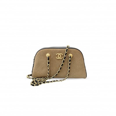CHANEL SUEDE BOSTON BOWLING BAG AP5185 (20*12*5.5cm)