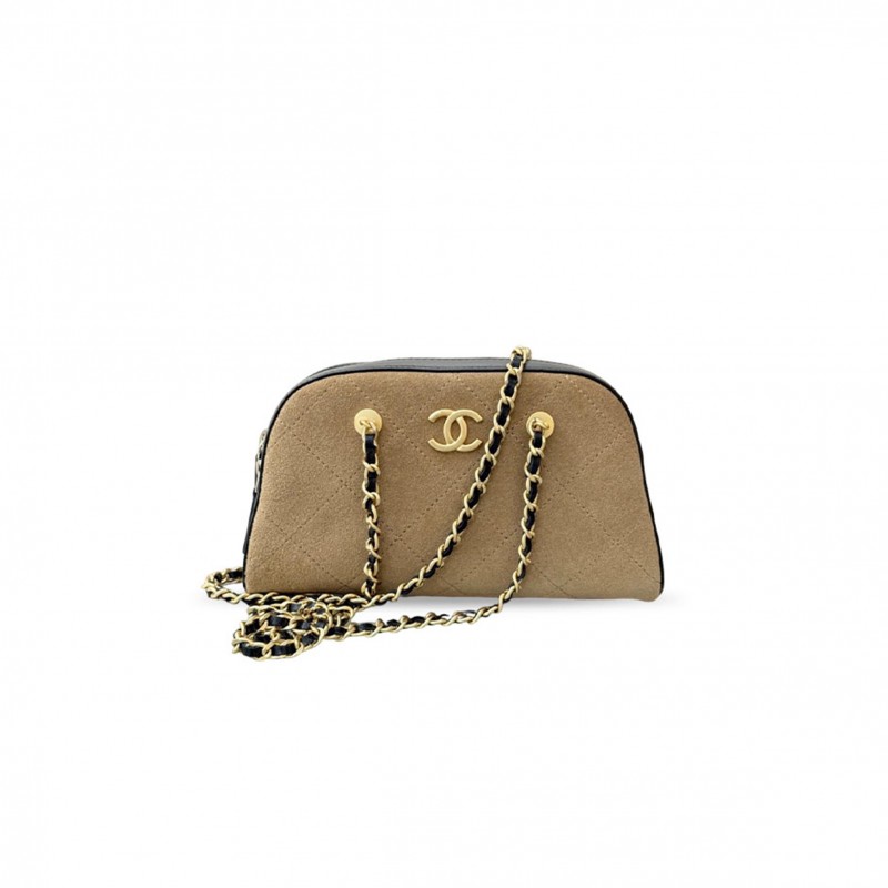 CHANEL SUEDE BOSTON BOWLING BAG AP5185 (20*12*5.5cm)