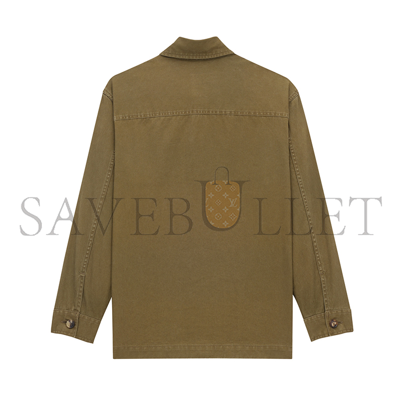YSL CASSANDRE OVERSHIRT IN COTTON LINEN GABARDINE 838697Y253W3530 YSL CASSANDRE OVERSHIRT IN COTTON LINEN GABARDINE 838697Y253W3530