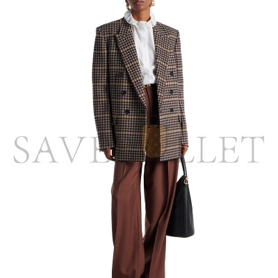 YSL HOUNDSTOOTH DOUBLE-BREASTED WOOL BLAZER YSL HOUNDSTOOTH DOUBLE-BREASTED WOOL BLAZER