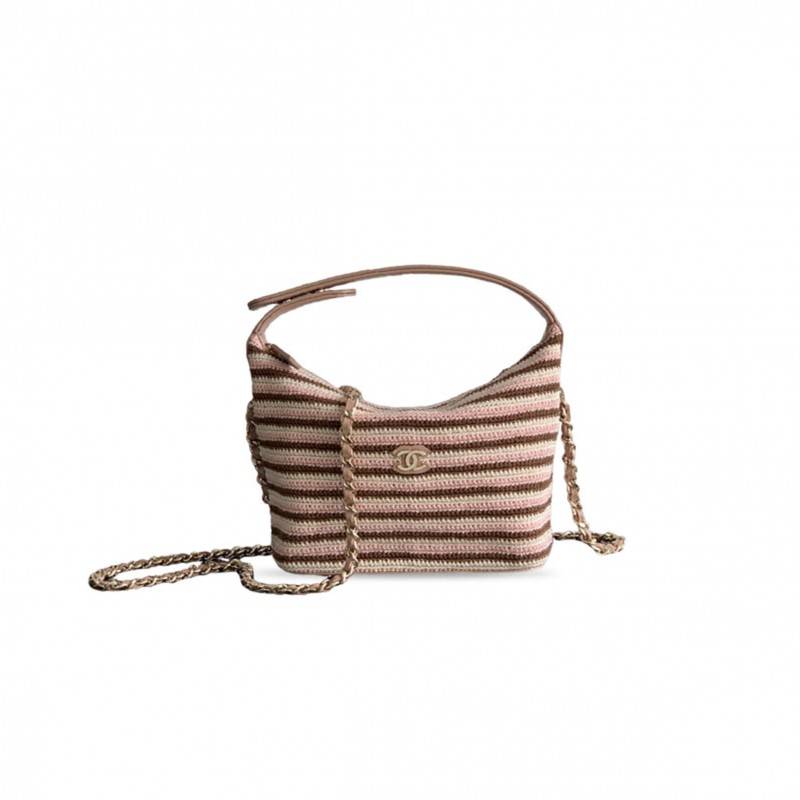 CHANEL HOBO POUCH WITH CHAIN LIGHT  (18*13cm)