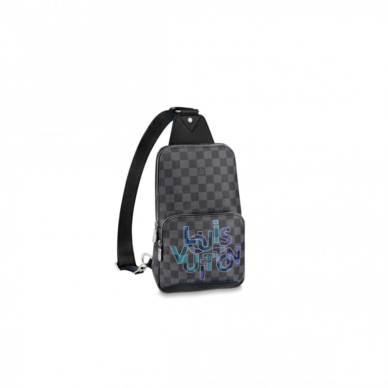 LOUIS VUITTON AVENUE SLING BAG DAMIER GRAPHITE INTERLINKED LOGO N40275 (31*20*10cm)