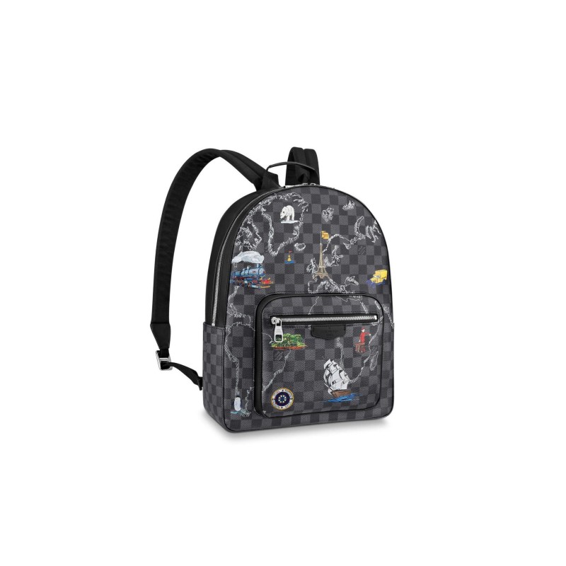 LOUIS VUITTON MASTER JOSH BACKPACK DAMIER MAP STICKERS (40*31*13cm)