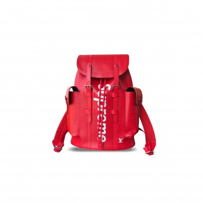 LOUIS VUITTON & SUPREME CHRISTOPHER BACKPACK EPI PM (47*34*13cm) LOUIS VUITTON & SUPREME CHRISTOPHER BACKPACK EPI PM (47*34*13cm)