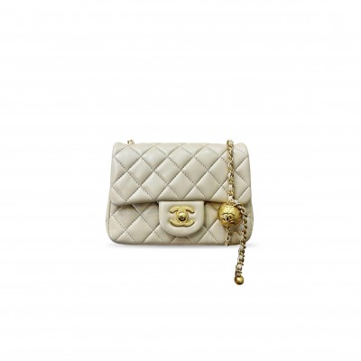 CHANEL CC PEARL CRUSH MINI FLAP LAMBSKIN QUILTED (17*13*7cm) CHANEL CC PEARL CRUSH MINI FLAP LAMBSKIN QUILTED (17*13*7cm)