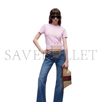 GUCCI SMALL GG TOILETRY CASE WITH WEB 875159 (21.5*16*13.5cm) GUCCI SMALL GG TOILETRY CASE WITH WEB 875159 (21.5*16*13.5cm)