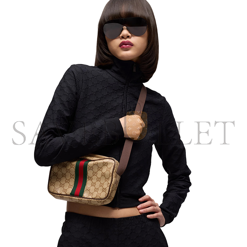 GUCCI GG MINI BAG WITH WEB 876391 (21.5*14*5cm)