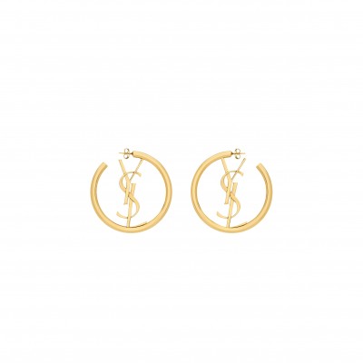 YSL CASSANDRE LOGO HOOP EARRINGS 868176Y15007005