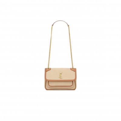 YSL NIKI MINI IN CANVAS AND LEATHER 828736FAEFF9856 (18*12.5*5cm)