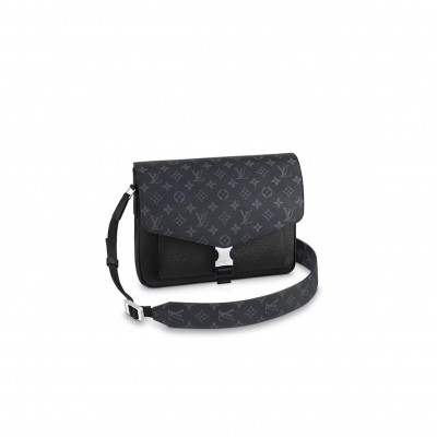 LOUIS VUITTON MASTER SHOULDER BAG BLACK GREY TAIGA RAMA MONOGRAM ECLIPSE M30746  (29*23*11.5cm)