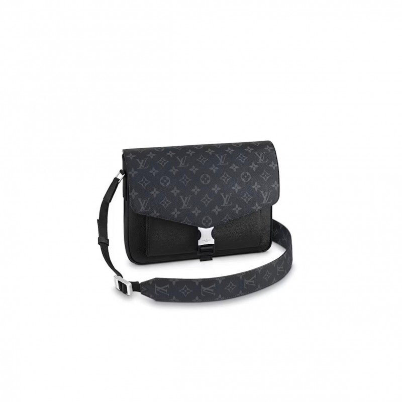 LOUIS VUITTON MASTER SHOULDER BAG BLACK GREY TAIGA RAMA MONOGRAM ECLIPSE M30746  (29*23*11.5cm)