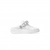 JIMMY CHOO DIAMOND SLING WHITE NAPPA LEATHER SLIPPER TRAINERS WITH CRYSTAL STRAP 