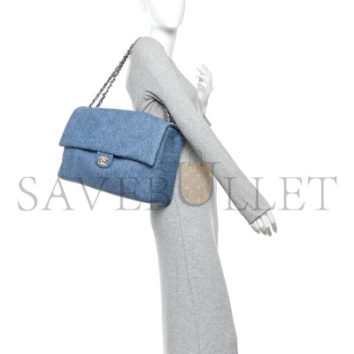 CHANEL DENIM SOUPLISSIMO MAXI FLAP BLUE (38.5*26*11cm) 