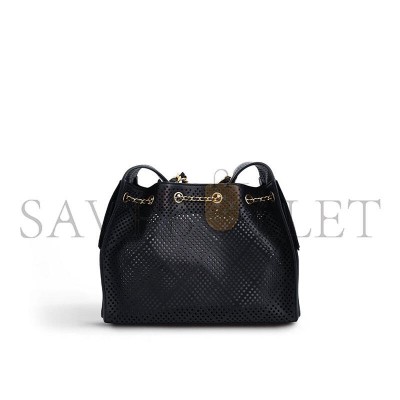 CHANEL SMALL 25 HOBO BAG BLACK PERFORATED CALFSKIN ANTIQUE GOLD HARDWARE (30*26*14cm) CHANEL SMALL 25 HOBO BAG BLACK PERFORATED CALFSKIN ANTIQUE GOLD HARDWARE (30*26*14cm)
