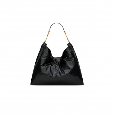 YSL HORTENSE HOBO IN SHINY LEATHER 871220AAGOL1000 (41*35*15cm)