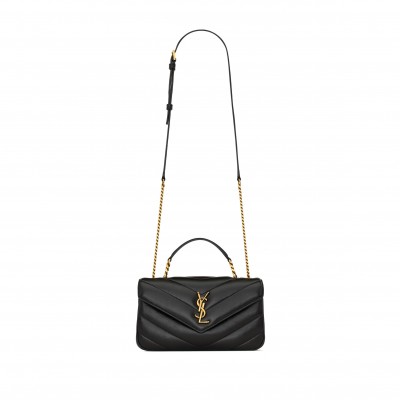 YSL LOULOU TOP-HANDLE IN MATELASSÉ LAMBSKIN 869461AAEAX1000 (25*13*6cm)