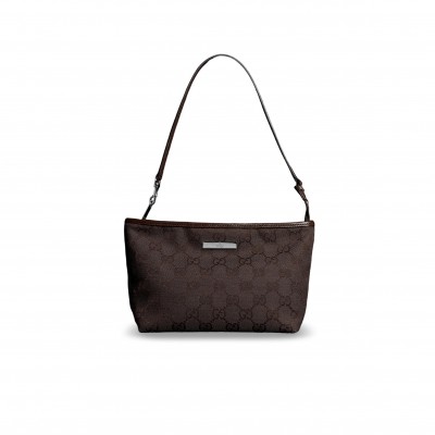 GUCCI SMALL POUCH WITH STRAP AND GUCCI PLAQUE A0014P (17*12.5*10cm)