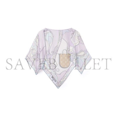 PUCCI ORCHIDEE PRINT SILK CAPE BLOUSE 5URM975U894044