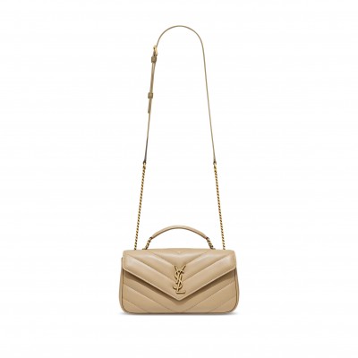 YSL LOULOU TOP-HANDLE IN MATELASSÉ LAMBSKIN 869461 (25*13*6cm)
