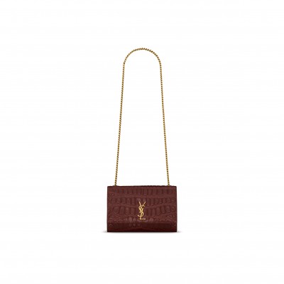 YSL NEW KATE SMALL IN CROCODILE EMBOSSED LEATHER 851504 (20*13*5cm)