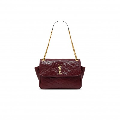 YSL NIKI TRIPOUCH IN VINTAGE LEATHER 812943 (28*20.5*13.5cm)