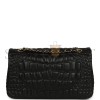 CHANEL MEDIUM CLASSIC CROC-EMBOSSED DOUBLE FLAP BAG (25.5*15.5*6.5cm)