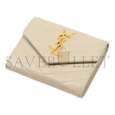 YSL CASSANDRE MATELASSÉ COMPACT TRI FOLD WALLET IN GRAIN DE POUDRE LEATHER 403943 (12.5*10*2.5cm) YSL CASSANDRE MATELASSÉ COMPACT TRI FOLD WALLET IN GRAIN DE POUDRE LEATHER 403943 (12.5*10*2.5cm)